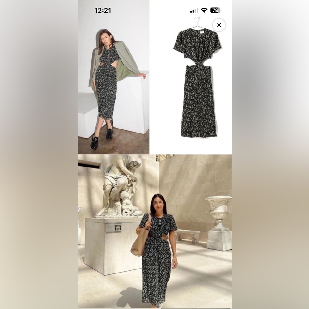 Who What Wear Plisse Collection NWT Drew Cutout
Twist MIDI Dress Daisy Floral